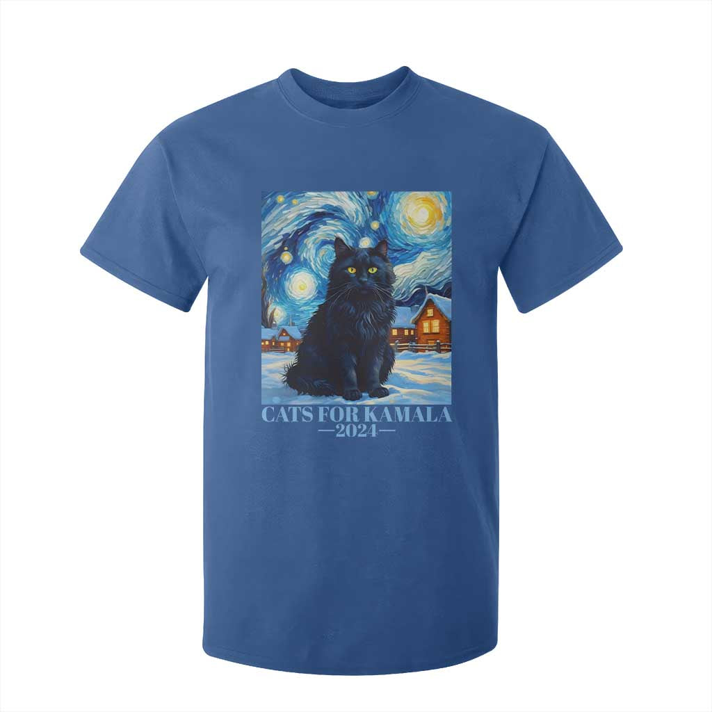 Harris Christmas T Shirt For Kid Cats For Kamala 2024 Black Yule Cat TS11 Royal Blue Print Your Wear