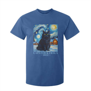Harris Christmas T Shirt For Kid Cats For Kamala 2024 Black Yule Cat TS11 Royal Blue Print Your Wear