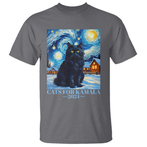Harris Christmas T Shirt Cats For Kamala 2024 Black Yule Cat TS11 Charcoal Print Your Wear