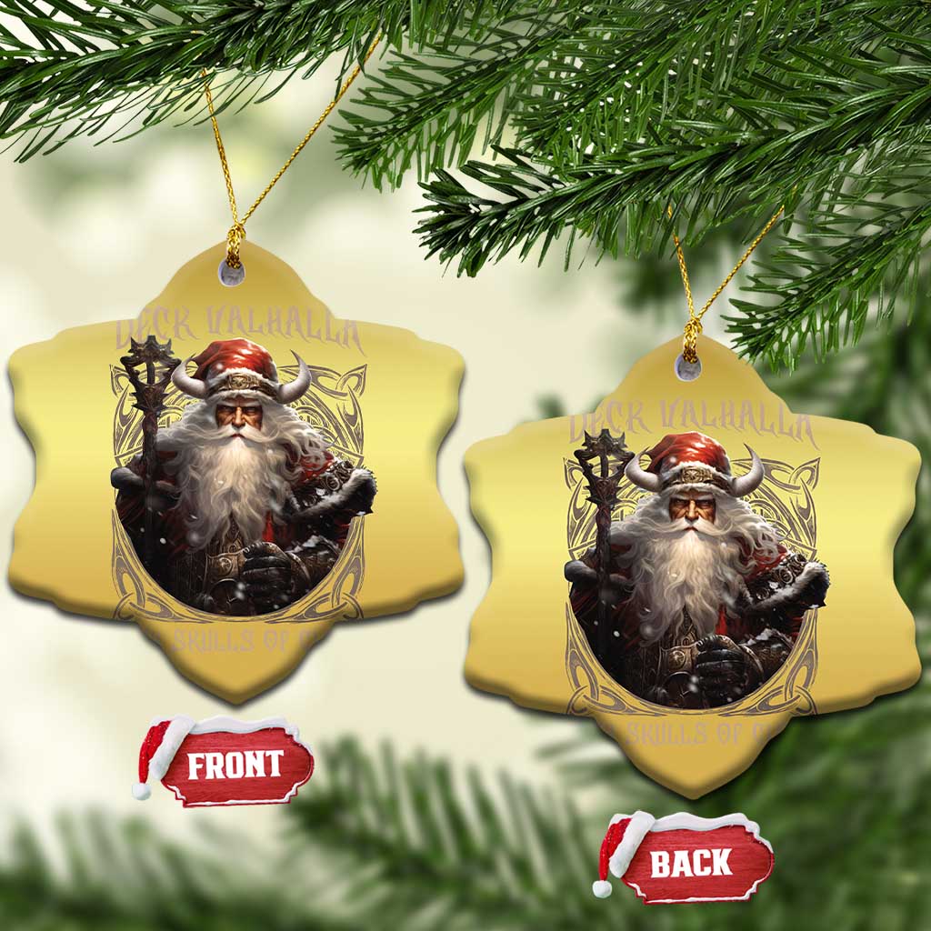 Viking Xmas Christmas Ornament Deck Valhalla With Skulls Of Glory Santa Yule TS11 Snow Flake Gold Print Your Wear