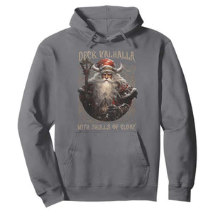 Viking Christmas Hoodie Deck Valhalla With Skulls Of Glory Santa Yule Xmas TS11 Charcoal Print Your Wear