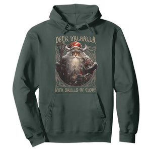 Viking Christmas Hoodie Deck Valhalla With Skulls Of Glory Santa Yule Xmas TS11 Dark Forest Green Print Your Wear