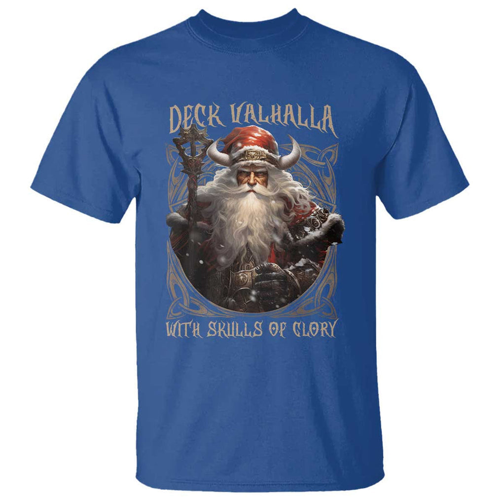 Viking Christmas T Shirt Deck Valhalla With Skulls Of Glory Santa Yule Xmas TS11 Royal Blue Print Your Wear