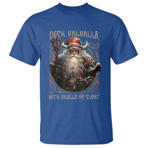 Viking Christmas T Shirt Deck Valhalla With Skulls Of Glory Santa Yule Xmas TS11 Royal Blue Print Your Wear