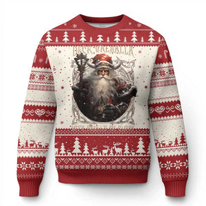 Viking Xmas Ugly Christmas Sweater Deck Valhalla With Skulls Of Glory Santa Yule TS11 Red Print Your Wear