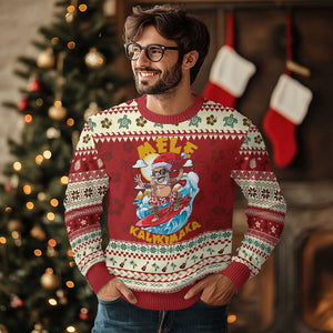 Xmas In Hawaii Ugly Christmas Sweater Mele Kalikimaka Surfing Santa Kakau Tattoo TS11 Hibiscus Print Your Wear