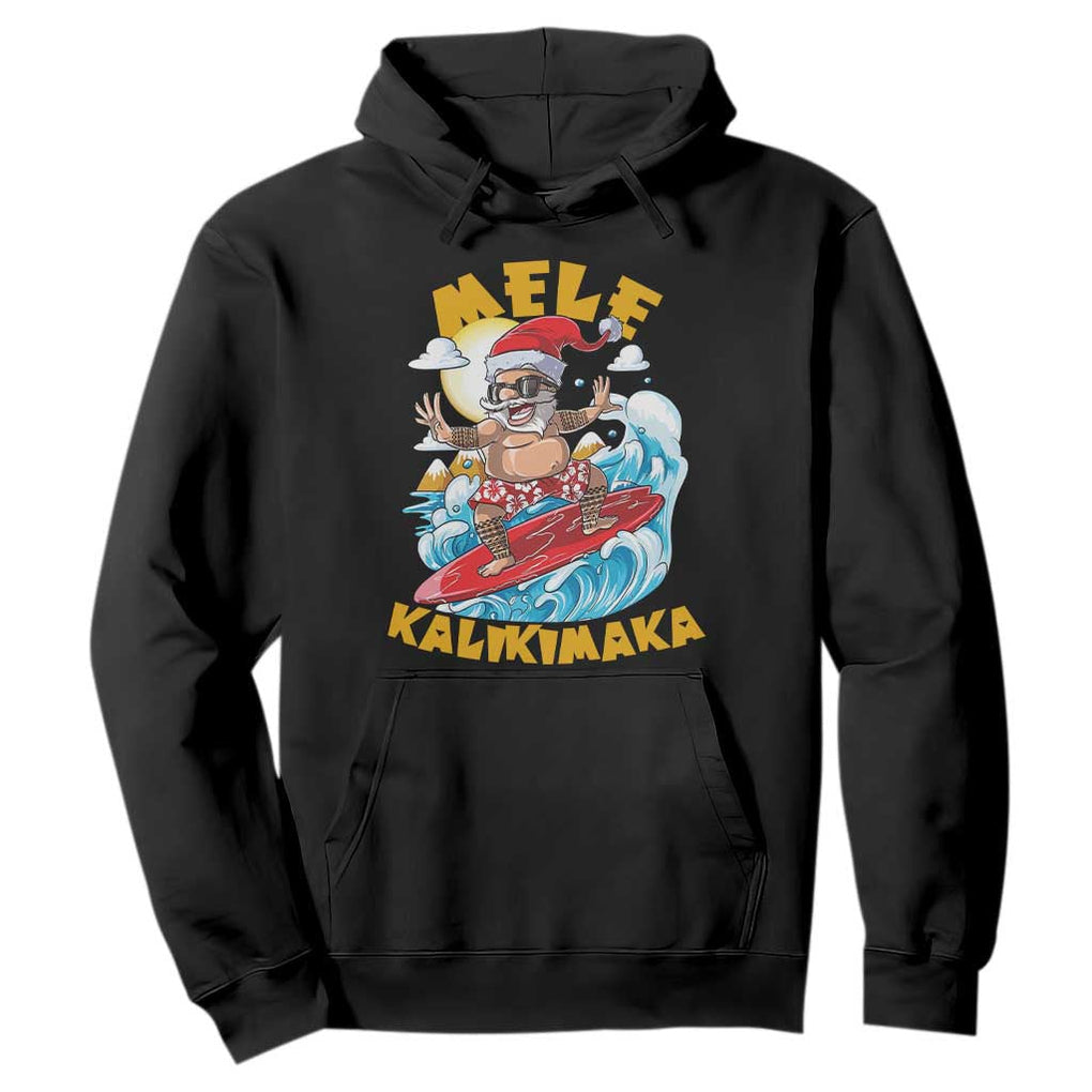 Christmas In Hawaii Hoodie Mele Kalikimaka Surfing Santa Kakau Tattoo TS11 Black Print Your Wear