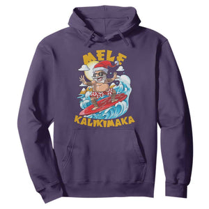 Christmas In Hawaii Hoodie Mele Kalikimaka Surfing Santa Kakau Tattoo TS11 Purple Print Your Wear