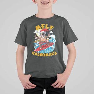 Christmas In Hawaii T Shirt For Kid Mele Kalikimaka Surfing Santa Kakau Tattoo TS11 Dark Heather Print Your Wear