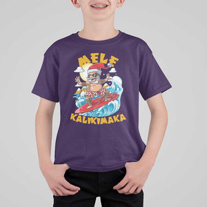 Christmas In Hawaii T Shirt For Kid Mele Kalikimaka Surfing Santa Kakau Tattoo TS11 Purple Print Your Wear