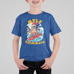 Christmas In Hawaii T Shirt For Kid Mele Kalikimaka Surfing Santa Kakau Tattoo TS11 Royal Blue Print Your Wear