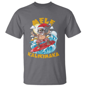 Christmas In Hawaii T Shirt Mele Kalikimaka Surfing Santa Kakau Tattoo TS11 Charcoal Print Your Wear