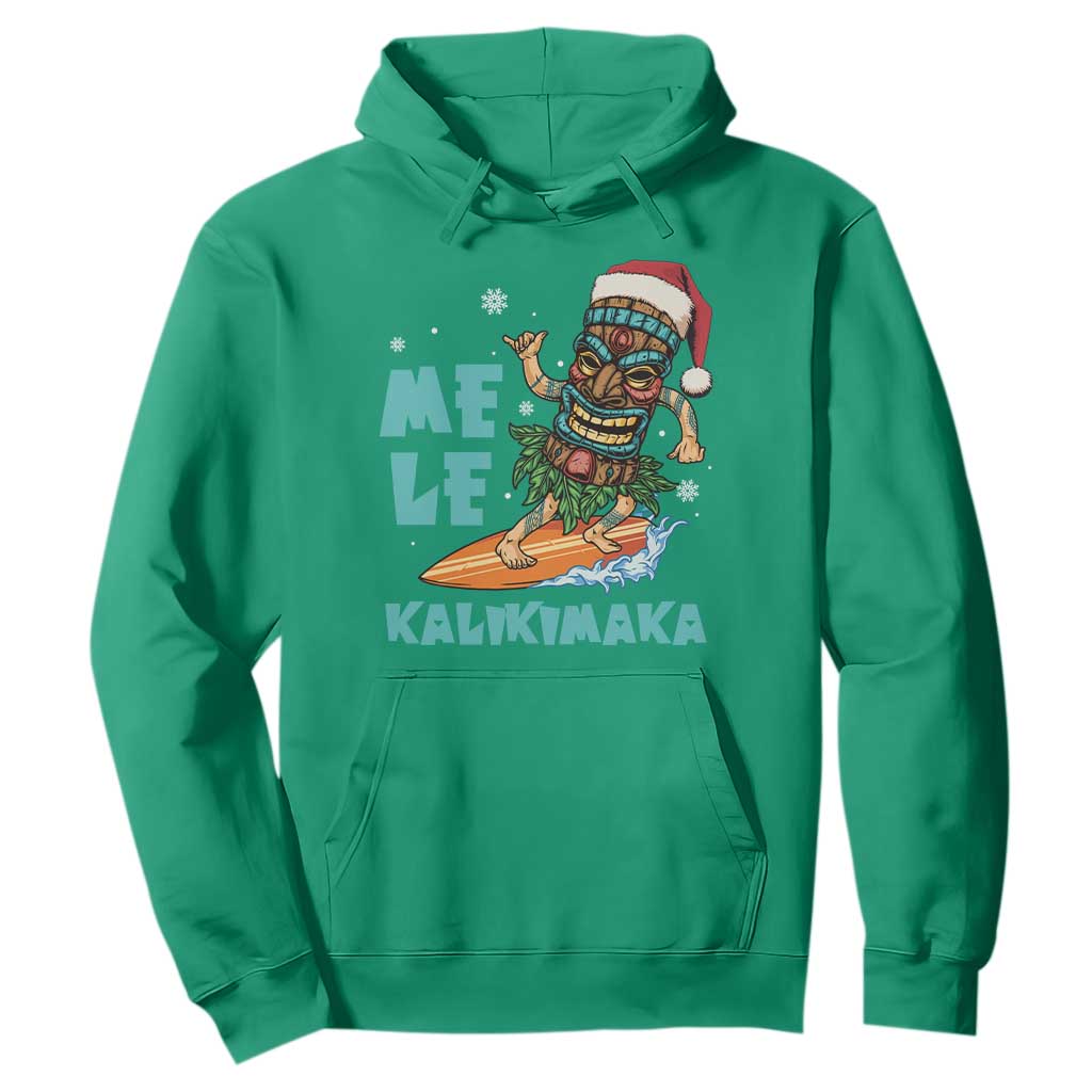 Christmas In Hawaii Hoodie Mele Kalikimaka Santa Tiki Surfing Kakau Tattoo TS11 Irish Green Print Your Wear