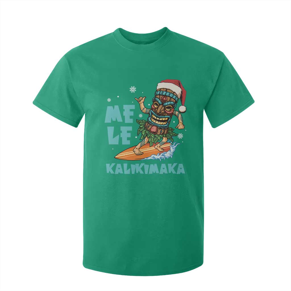 Christmas In Hawaii T Shirt For Kid Mele Kalikimaka Santa Tiki Surfing Kakau Tattoo TS11 Irish Green Print Your Wear