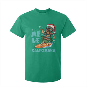 Christmas In Hawaii T Shirt For Kid Mele Kalikimaka Santa Tiki Surfing Kakau Tattoo TS11 Irish Green Print Your Wear