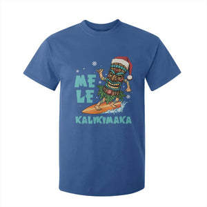 Christmas In Hawaii T Shirt For Kid Mele Kalikimaka Santa Tiki Surfing Kakau Tattoo TS11 Royal Blue Print Your Wear