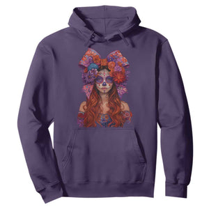 Day Of The Dead Hoodie La Catrina Coquette Calaca Face Painting TS11 Purple Print Your Wear