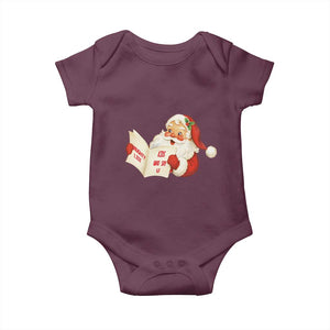 Funny 67 Christmas Santa Baby Onesie Naughty List Kids Who Say Six Seven Meme TS11 Maroon Print Your Wear