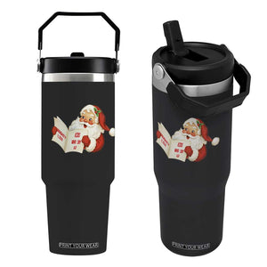 Funny 67 Christmas Santa Flip Straw Tumbler Naughty List Kids Who Say Six Seven Meme TS11 One Size: 30 oz Black Print Your Wear