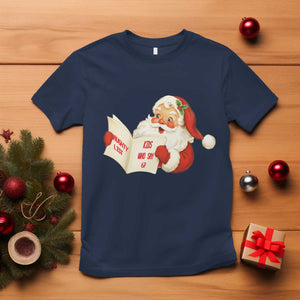 Funny 67 Christmas Santa T Shirt Naughty List Kids Who Say Six Seven Meme TS11 Navy Print Your Wear