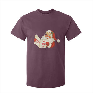 Funny 67 Christmas Santa T Shirt For Kid Naughty List Kids Who Say Six Seven Meme TS11 Maroon Print Your Wear
