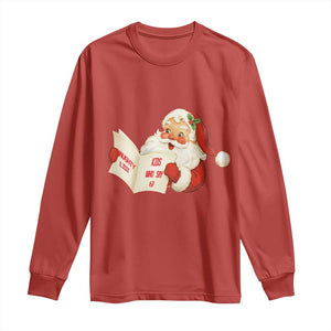 Funny 67 Christmas Santa Long Sleeve Shirt Naughty List Kids Who Say Six Seven Meme TS11 Red Print Your Wear