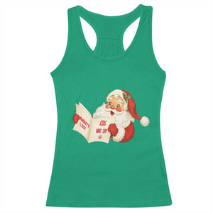 Funny 67 Christmas Santa Racerback Tank Top Naughty List Kids Who Say Six Seven Meme TS11 Irish Green Print Your Wear