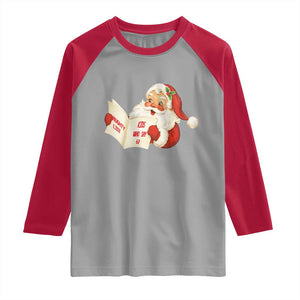 Funny 67 Christmas Santa Raglan Shirt Naughty List Kids Who Say Six Seven Meme TS11 Sport Gray Red Print Your Wear