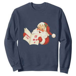 Funny 67 Christmas Santa Sweatshirt Naughty List Kids Who Say Six Seven Meme TS11 Navy Print Your Wear