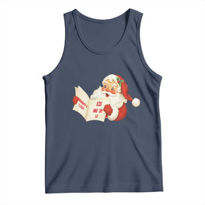 Funny 67 Christmas Santa Tank Top Naughty List Kids Who Say Six Seven Meme TS11 Navy Print Your Wear