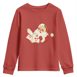 Funny 67 Christmas Santa Youth Sweatshirt Naughty List Kids Who Say Six Seven Meme TS11 Red Print Your Wear