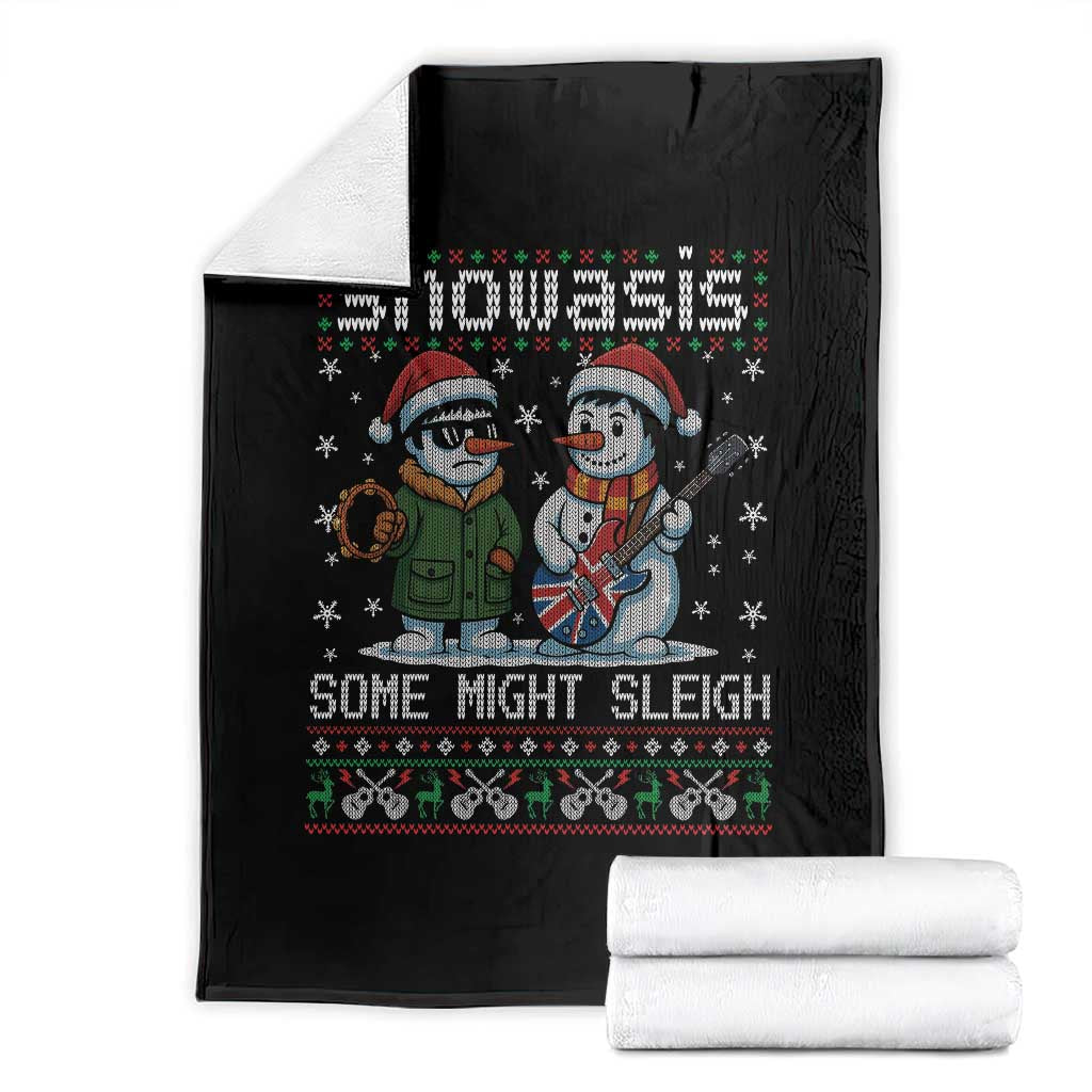 Snowasis Some Might Sleigh Throw Blanket Funny Christmas Snowmen Rock Band Parody TS11 Black Print Your Wear