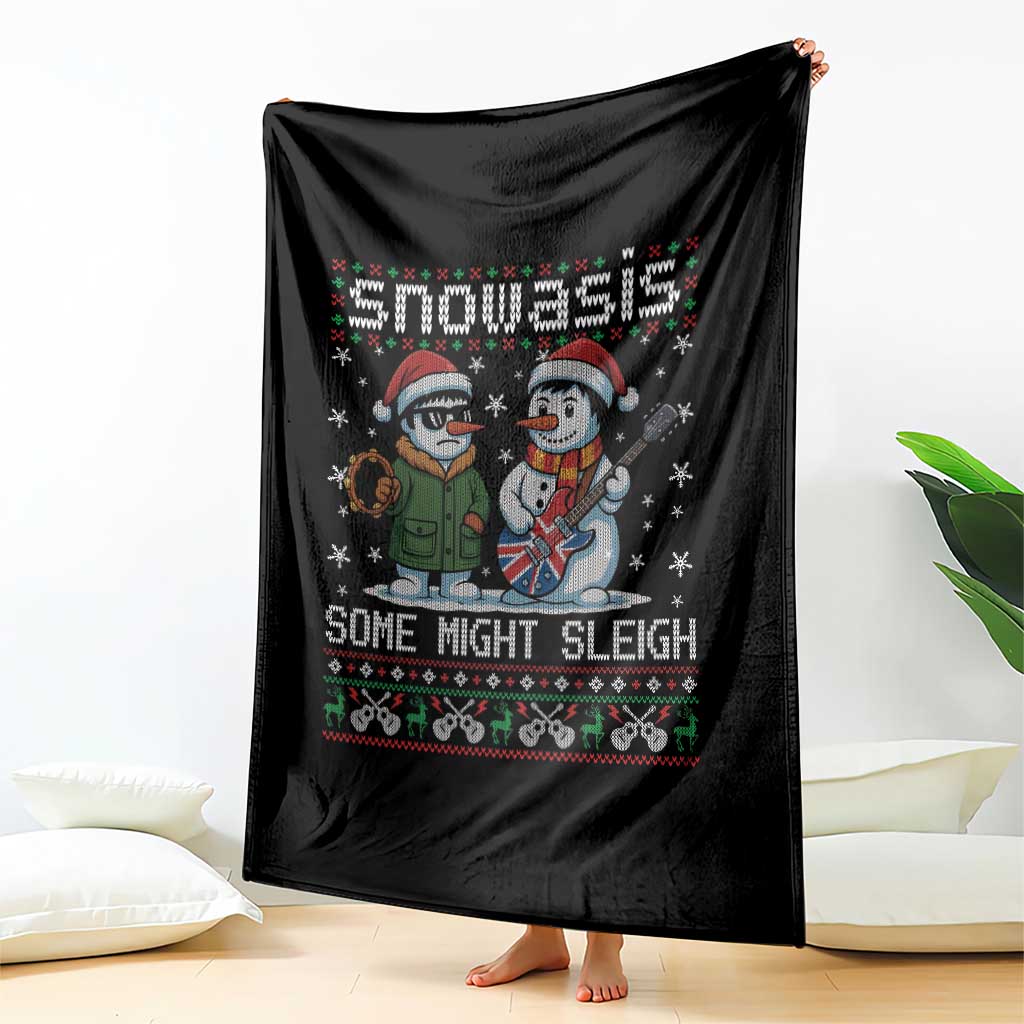 Snowasis Some Might Sleigh Throw Blanket Funny Christmas Snowmen Rock Band Parody TS11 Print Your Wear