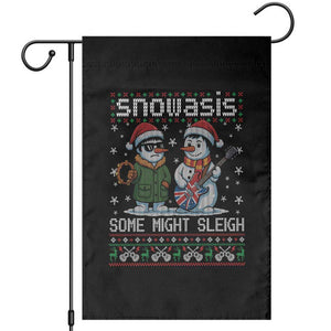 Snowasis Some Might Sleigh Garden Flag Funny Christmas Snowmen Rock Band Parody TS11 Black Print Your Wear