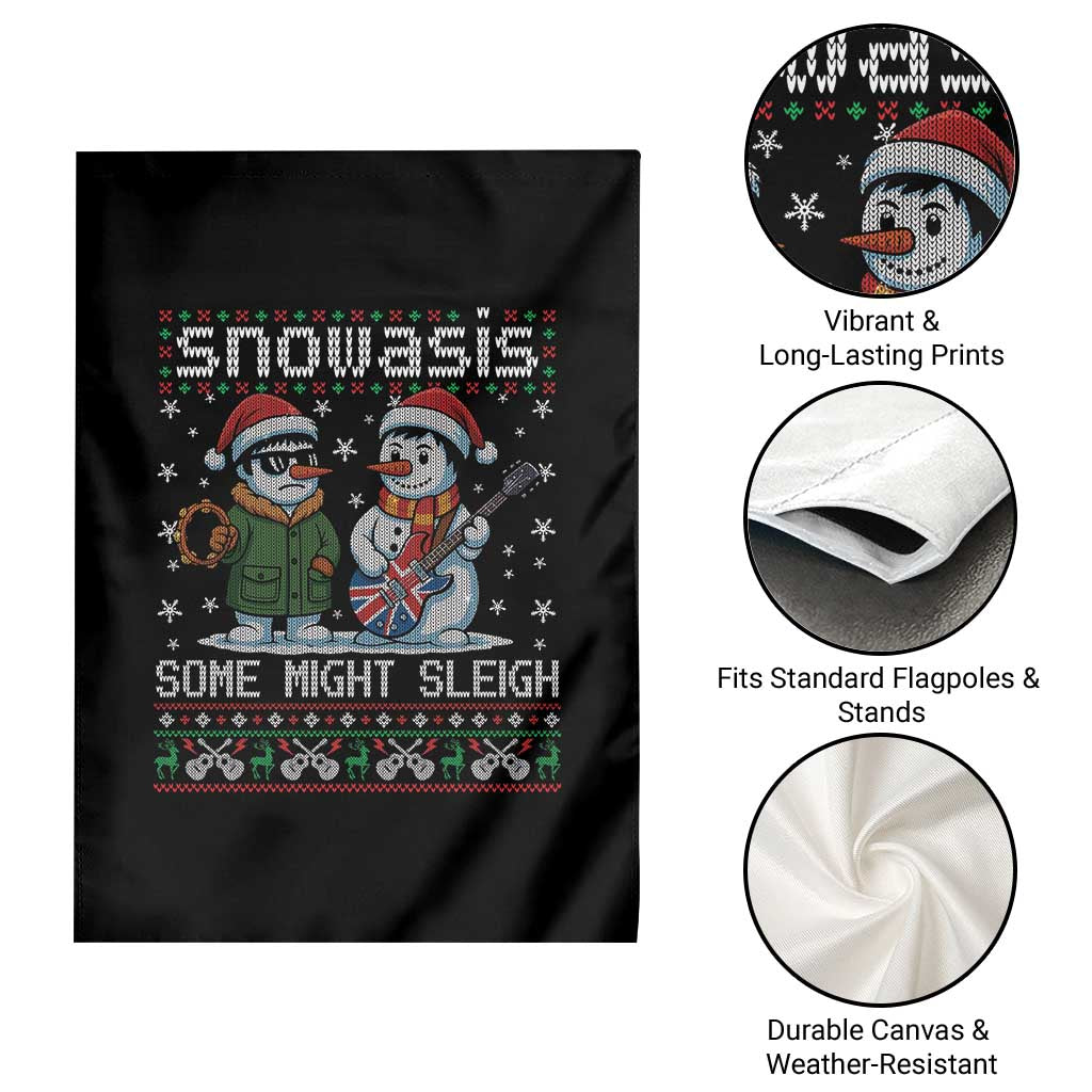 Snowasis Some Might Sleigh Garden Flag Funny Christmas Snowmen Rock Band Parody TS11 Print Your Wear