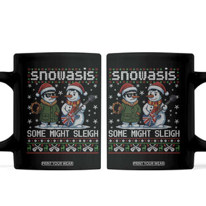 Snowasis Some Might Sleigh Coffee Mug Funny Christmas Snowmen Rock Band Parody TS11 Black Print Your Wear