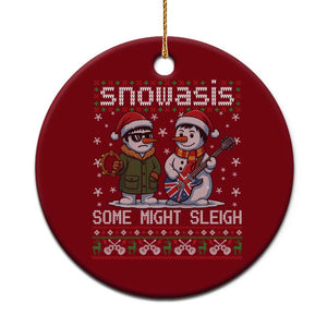 Snowasis Some Might Sleigh Ceramic Ornament Funny Xmas Snowmen Rock Band Parody TS11 1pc Red Print Your Wear