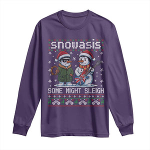 Snowasis Some Might Sleigh Long Sleeve Shirt Funny Christmas Snowmen Rock Band Parody TS11 Purple Print Your Wear