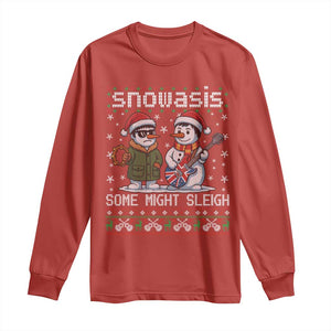 Snowasis Some Might Sleigh Long Sleeve Shirt Funny Christmas Snowmen Rock Band Parody TS11 Red Print Your Wear