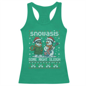 Snowasis Some Might Sleigh Racerback Tank Top Funny Christmas Snowmen Rock Band Parody TS11 Irish Green Print Your Wear