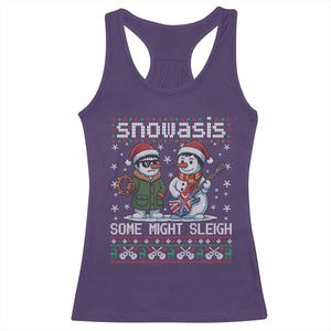 Snowasis Some Might Sleigh Racerback Tank Top Funny Christmas Snowmen Rock Band Parody TS11 Purple Print Your Wear