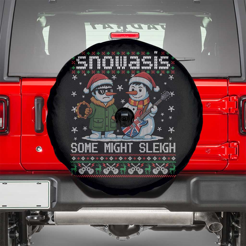 Snowasis Some Might Sleigh Spare Tire Cover Funny Christmas Snowmen Rock Band Parody TS11 Black Print Your Wear
