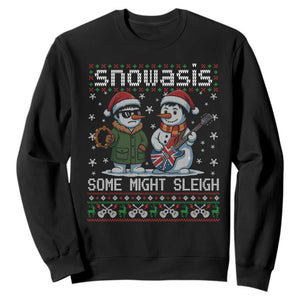 Snowasis Some Might Sleigh Sweatshirt Funny Christmas Snowmen Rock Band Parody TS11 Black Print Your Wear