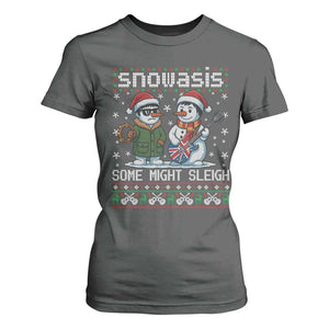 Snowasis Some Might Sleigh T Shirt For Women Funny Christmas Snowmen Rock Band Parody TS11 Dark Heather Print Your Wear
