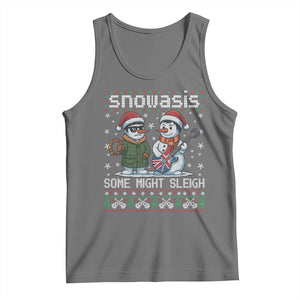 Snowasis Some Might Sleigh Tank Top Funny Christmas Snowmen Rock Band Parody TS11 Black Heather Print Your Wear