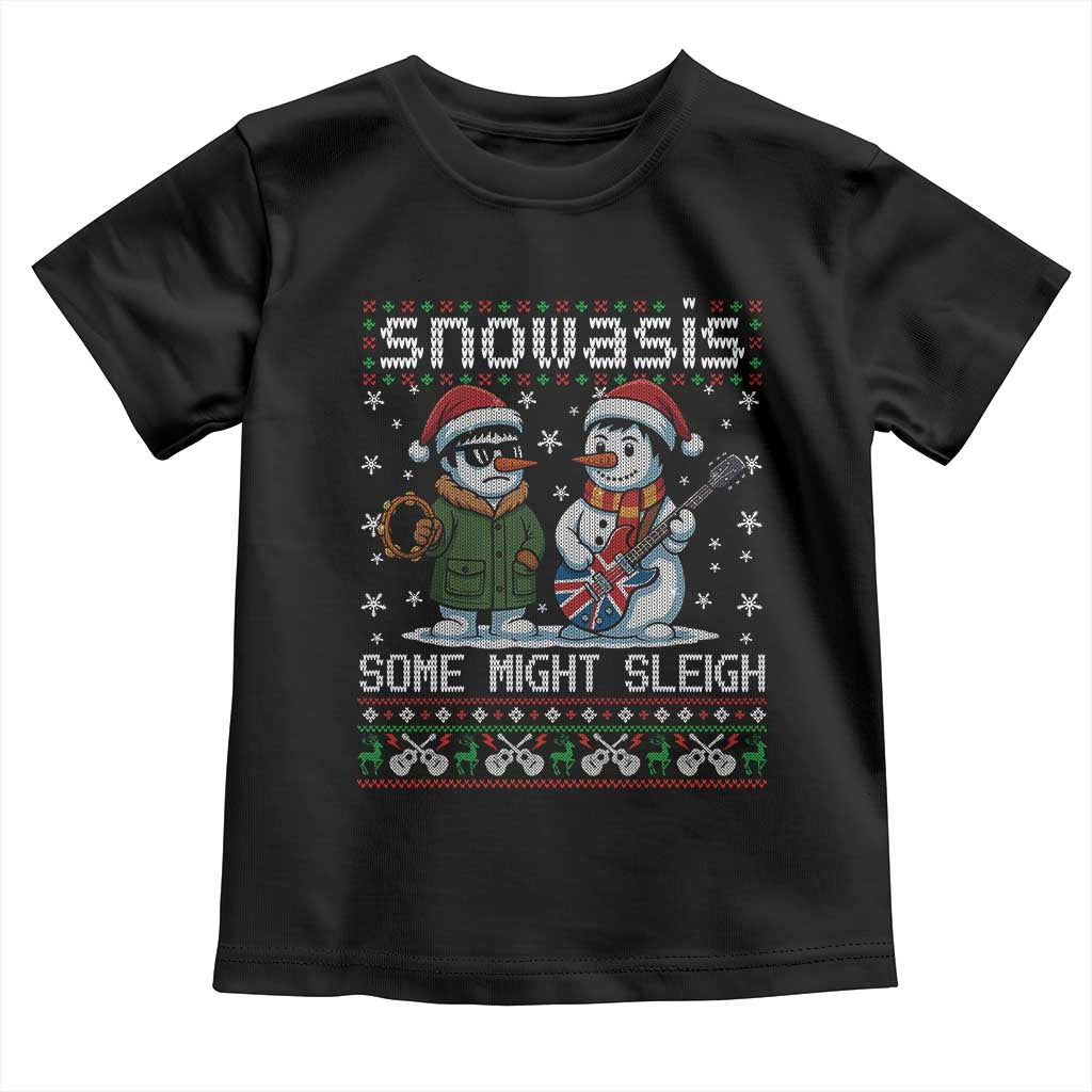 Snowasis Some Might Sleigh Toddler T Shirt Funny Christmas Snowmen Rock Band Parody TS11 Black Print Your Wear