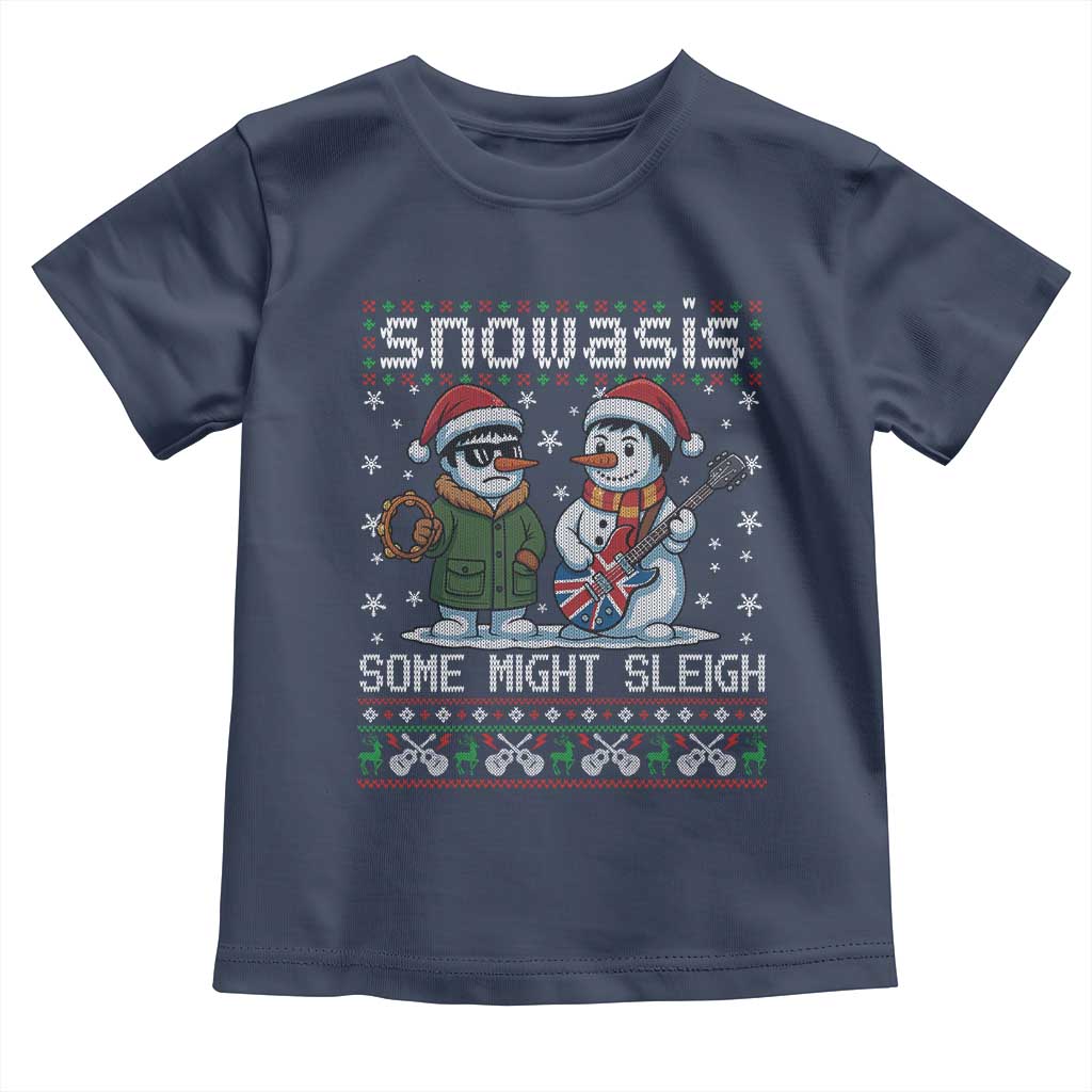Snowasis Some Might Sleigh Toddler T Shirt Funny Christmas Snowmen Rock Band Parody TS11 Navy Print Your Wear