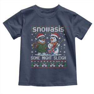 Snowasis Some Might Sleigh Toddler T Shirt Funny Christmas Snowmen Rock Band Parody TS11 Navy Print Your Wear
