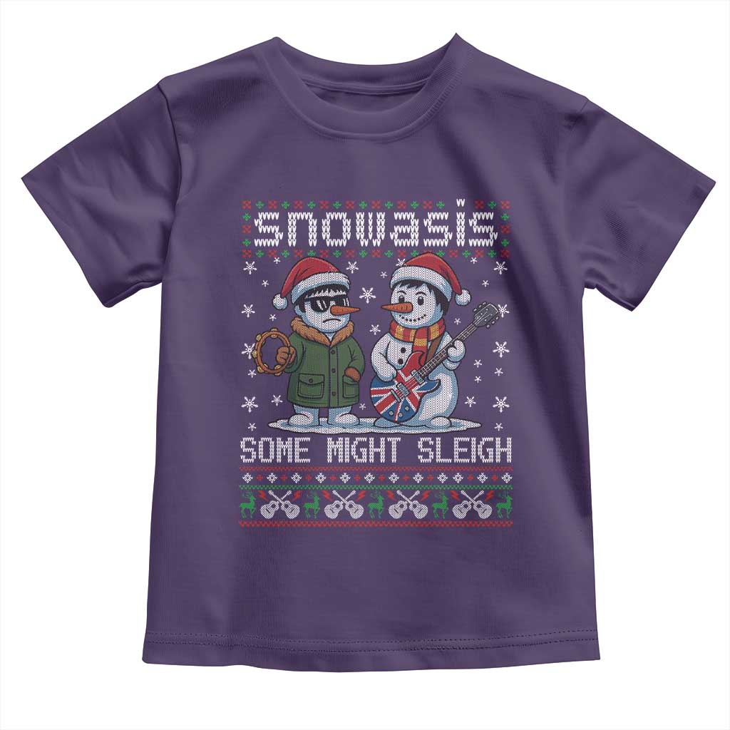 Snowasis Some Might Sleigh Toddler T Shirt Funny Christmas Snowmen Rock Band Parody TS11 Purple Print Your Wear