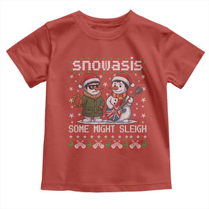 Snowasis Some Might Sleigh Toddler T Shirt Funny Christmas Snowmen Rock Band Parody TS11 Red Print Your Wear